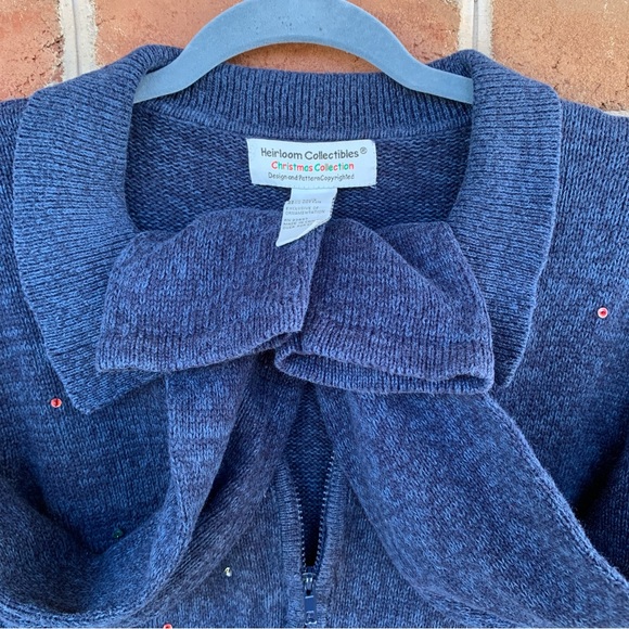 Festive singing & partying reindeer zip up sweater. Size XL - Picture 7 of 7